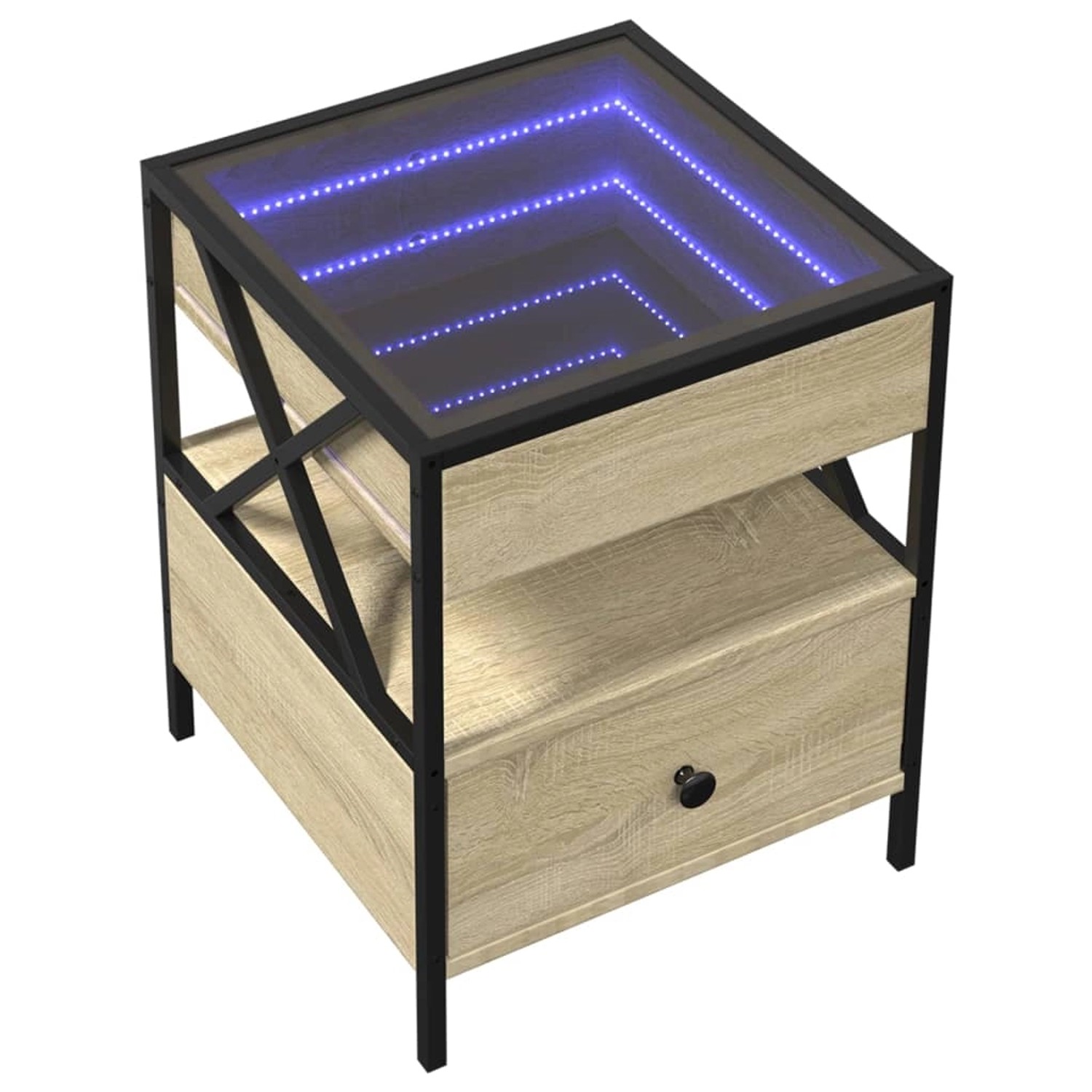 vidaXL Nachttisch mit Infinity-LED Sonoma-Eiche 40x40x51 cm 3284102 günstig online kaufen