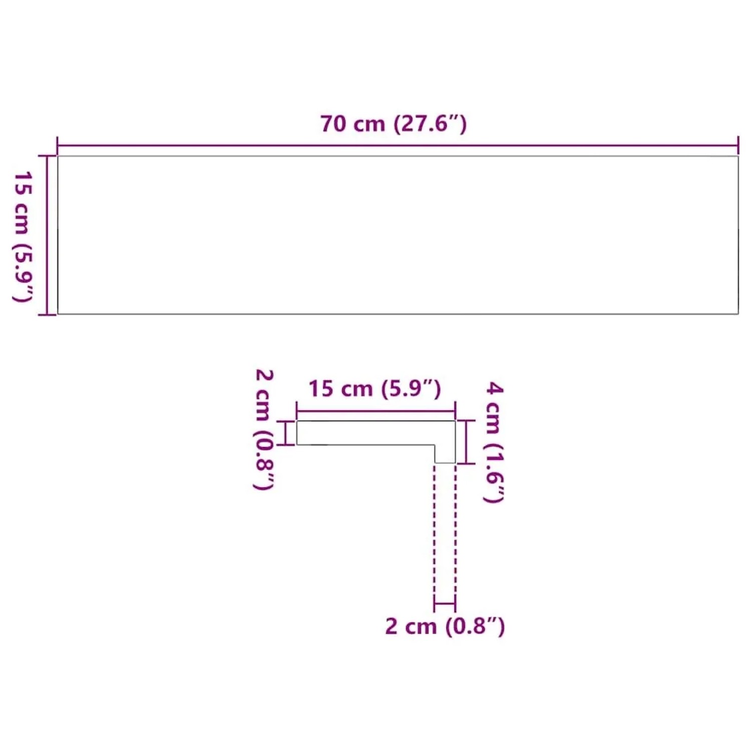 vidaXL Fensterbänke 2 Stk Dunkelbraun 70x15x2 cm Massivholz Eiche 4009165_10