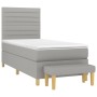 Hellgraues vidaXL Boxspringbett 80x200 cm mit Matratze und Bank.