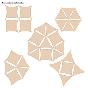 Kombinationsmöglichkeiten für AMANKA Sonnensegel, beige, rechtwinklig, 3x3x4,2m.