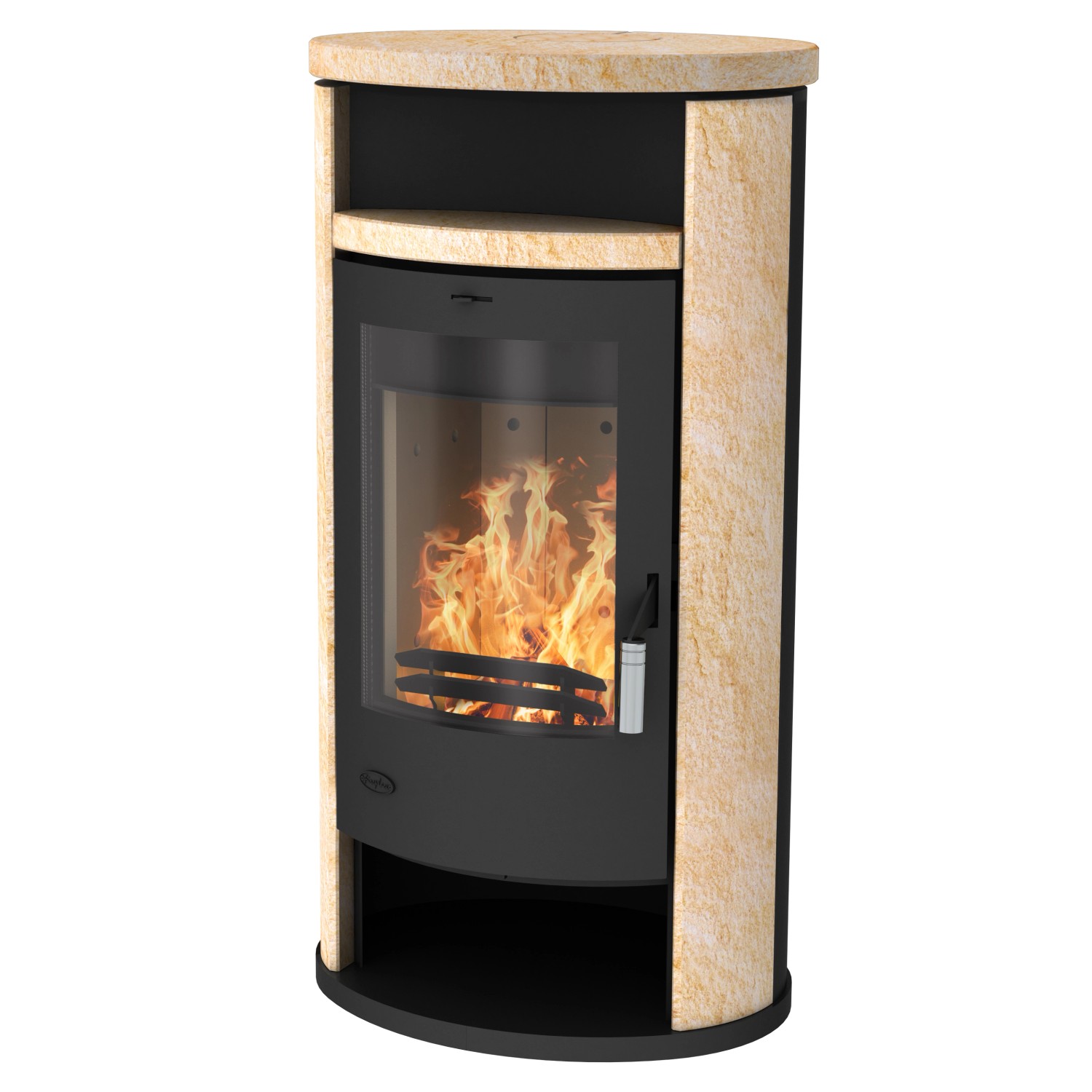 Fireplace Kaminofen Alicante Schwarz mit Loticstone-Verkleidung 8 kW günstig online kaufen