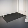 Rechteckige Schulte Duschwanne ExpressPlus, 140x100 cm, Anthrazit, Steinoptik. Bodenebene Installation.