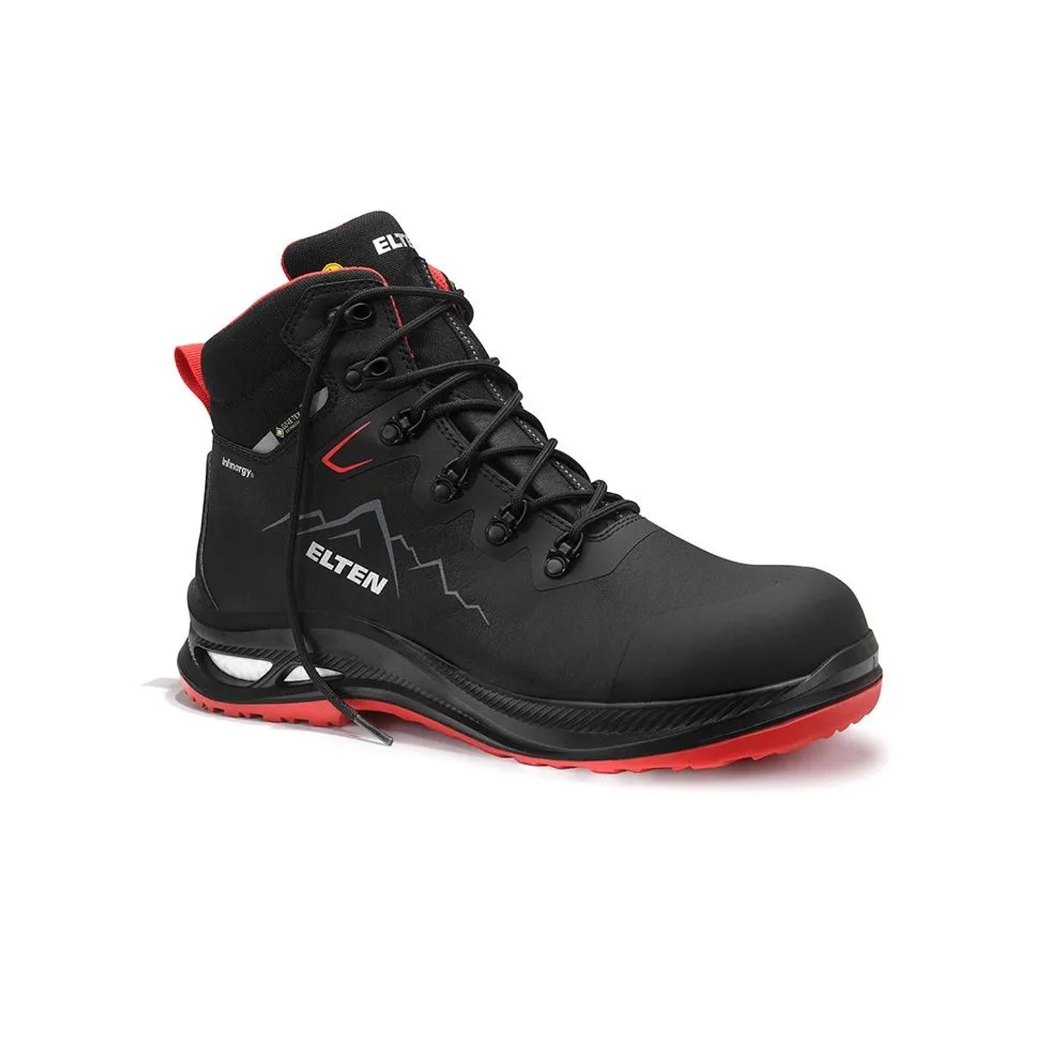 ELTEN Sicherheitsschnürstiefel NOLAN XXG GTX BLACK RED Mid ESD S3S WR Größe 40