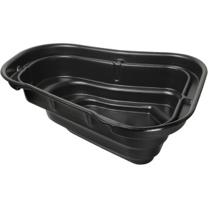 Schwarzer Ubbink Fertigteich Start 1.000 mit Pflanzzonen, 1000 Liter Volumen.