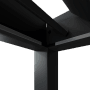 Detailansicht der anthrazitfarbenen Aluminium Pergola mit LED-Beleuchtung.