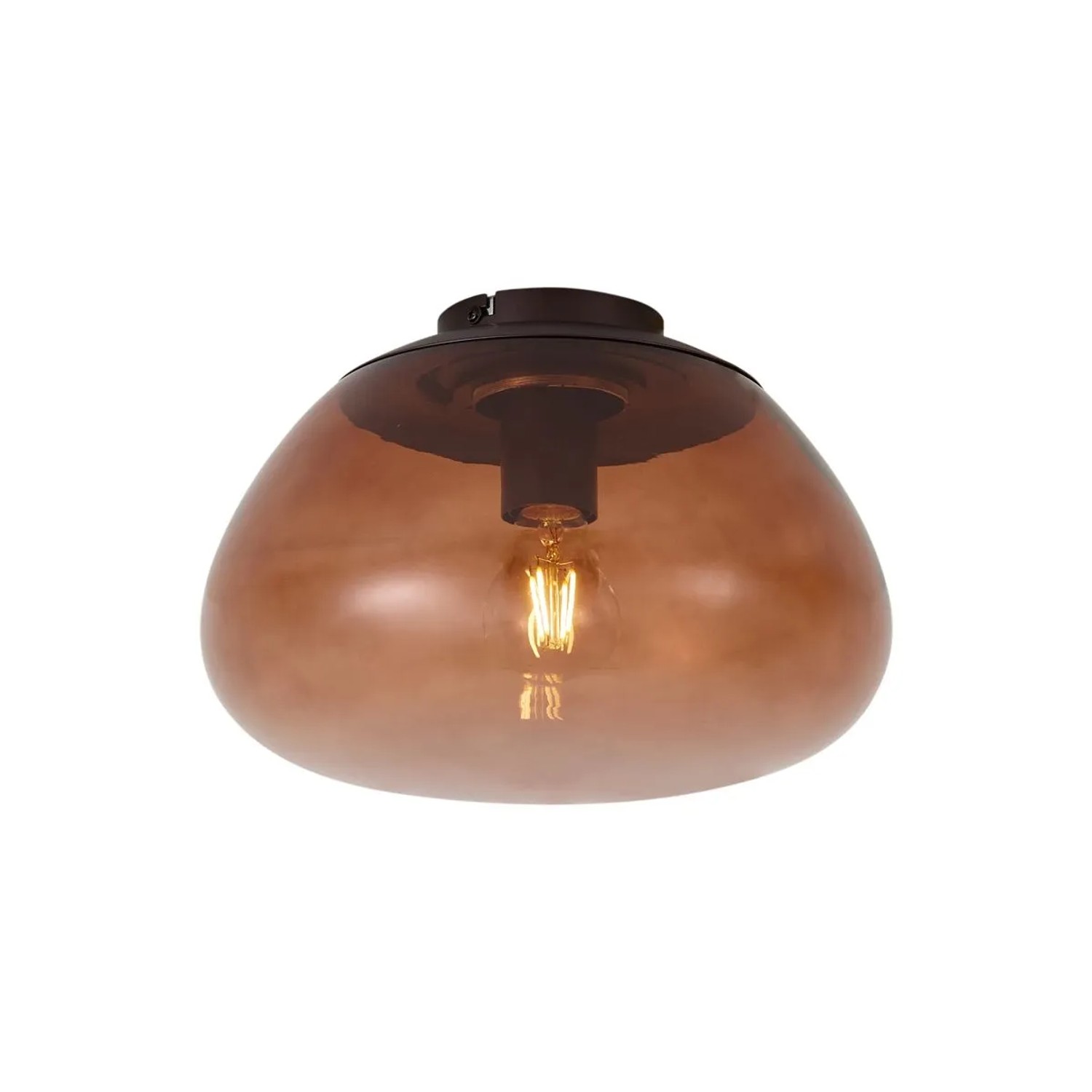 QAZQA Design Deckenleuchte Braun mit Braunem Glas Giselle