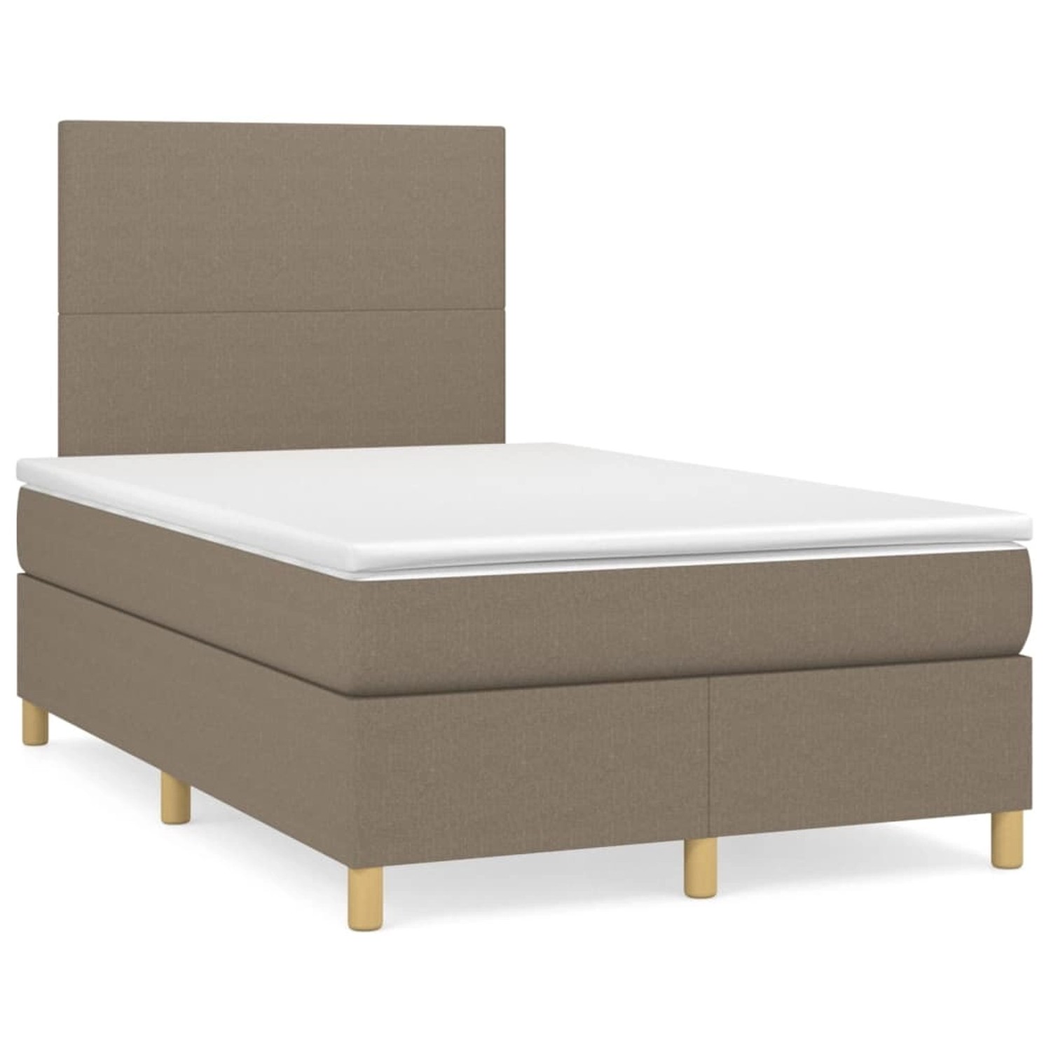 vidaXL Boxspringbett Boxspringbett mit Matratze Taupe 120x200 cm Stoff Bett günstig online kaufen