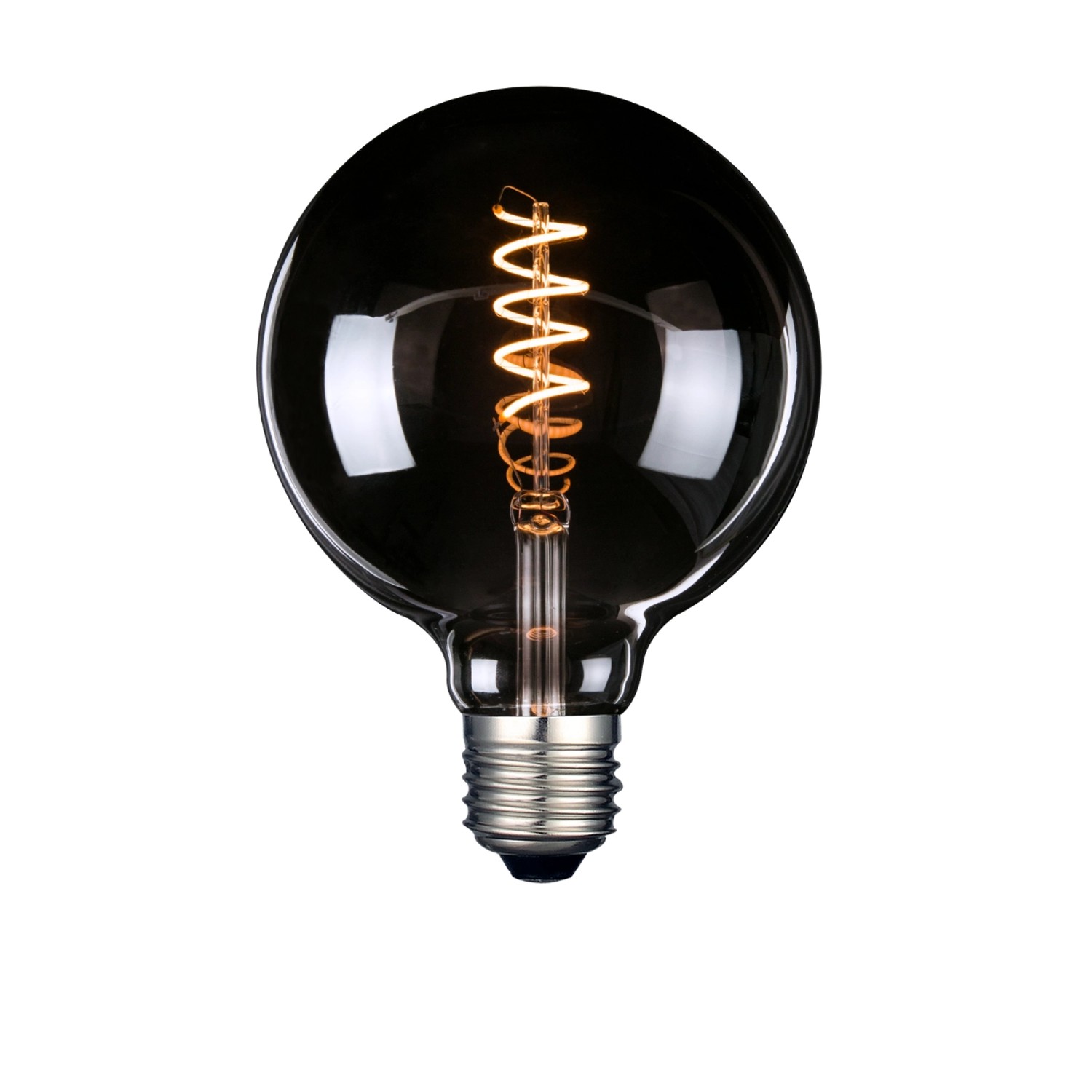 LUXULA LED Filament Leuchtmittel SPIRAL Globe E27 Dimmbar Warmweiß Schwarz Kugelform