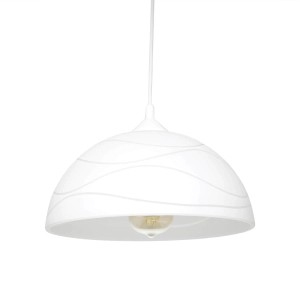 Licht-Erlebnisse Hängeleuchte Weiß Ø 30 cm Rund E27 Retro Design Adania