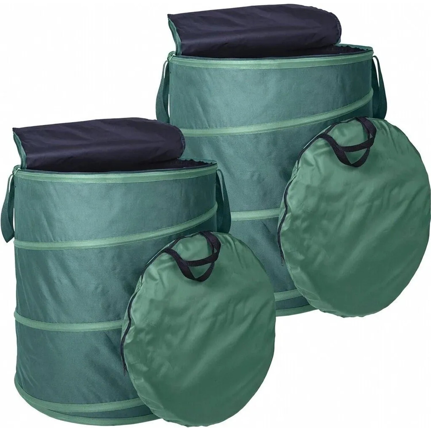 TTL GARDEN Pop Up Laubsack DELUXE 270 L 2er Set – 220 g/qm Gartensack Mit Deckel Tasche Selbststehend