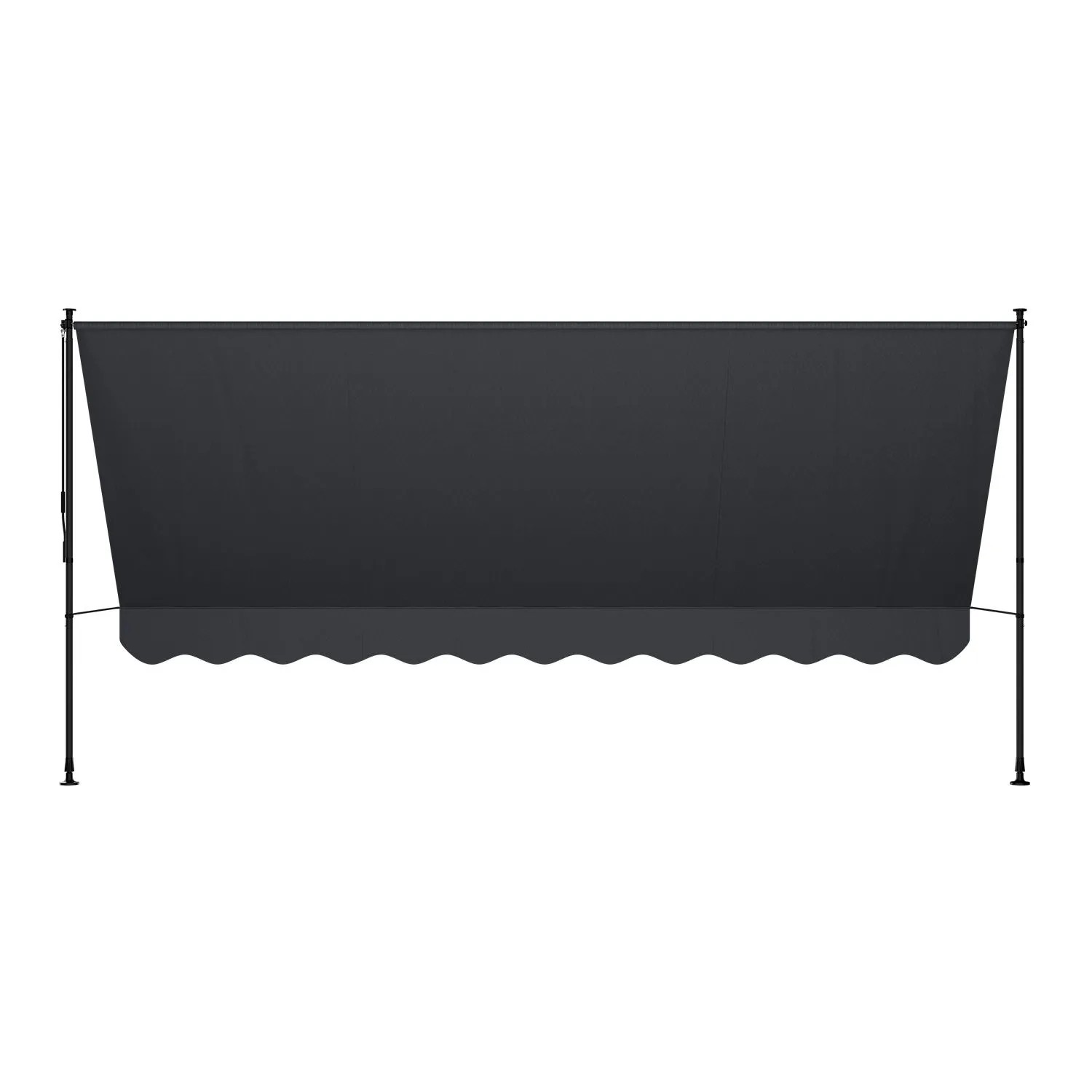 Graue Juskys Klemmmarkise Kapstadt 400x120 cm für Balkon und Terrasse.