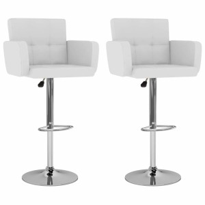 vidaXL Barhocker 2 Stk Weiß Kunstleder 323653