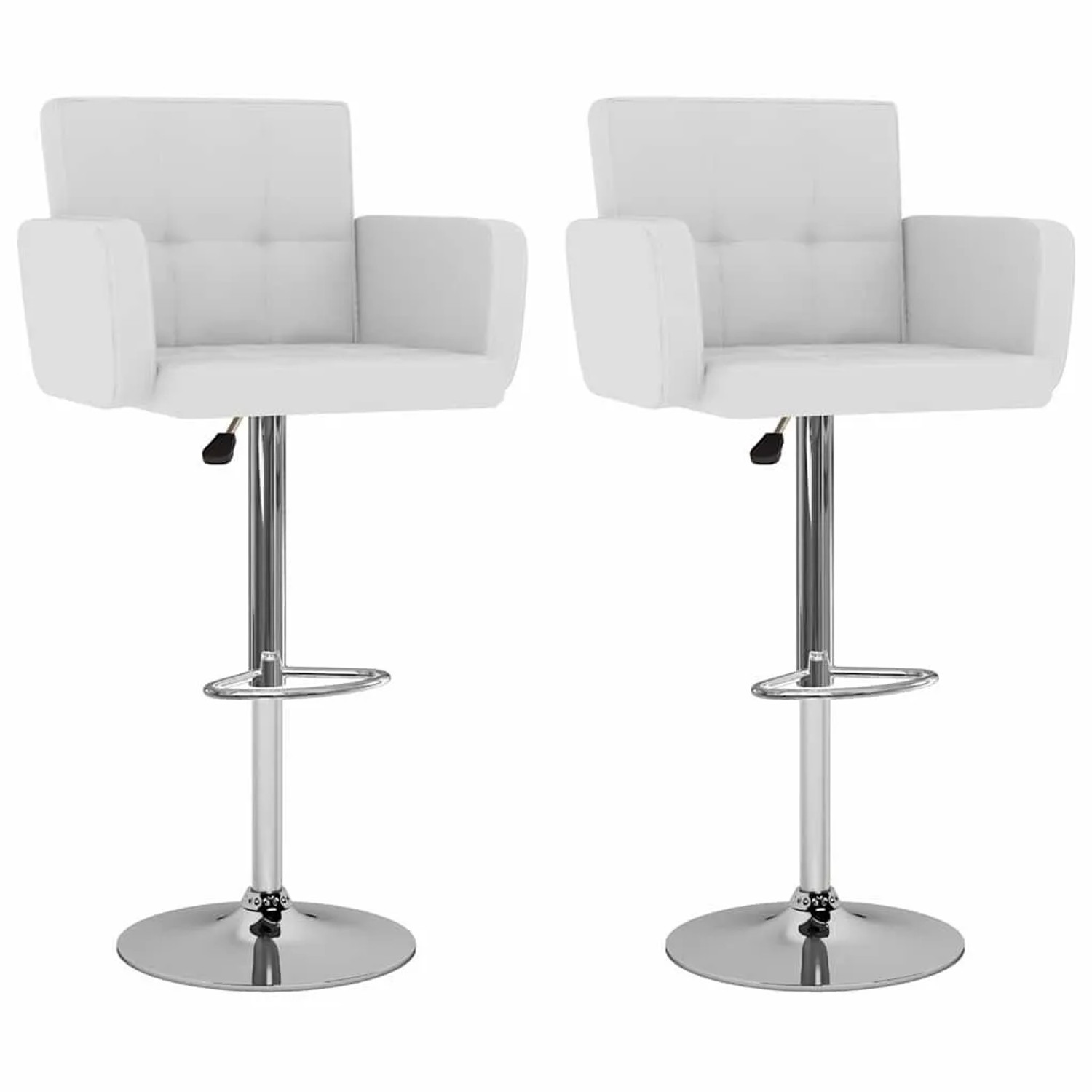 vidaXL Barhocker 2 Stk Weiß Kunstleder 323653