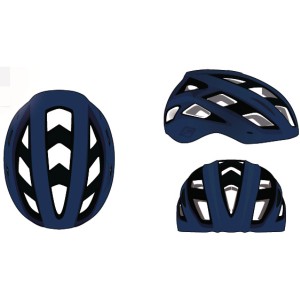 Fischer Fahrradhelm Urban Plus Boston S/M, blaue Ausführung, verschiedene Ansichten.