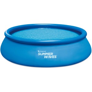 Blauer Summer Waves Quick Pool, aufblasbarer Quick-Up Pool mit Wasser gefüllt.