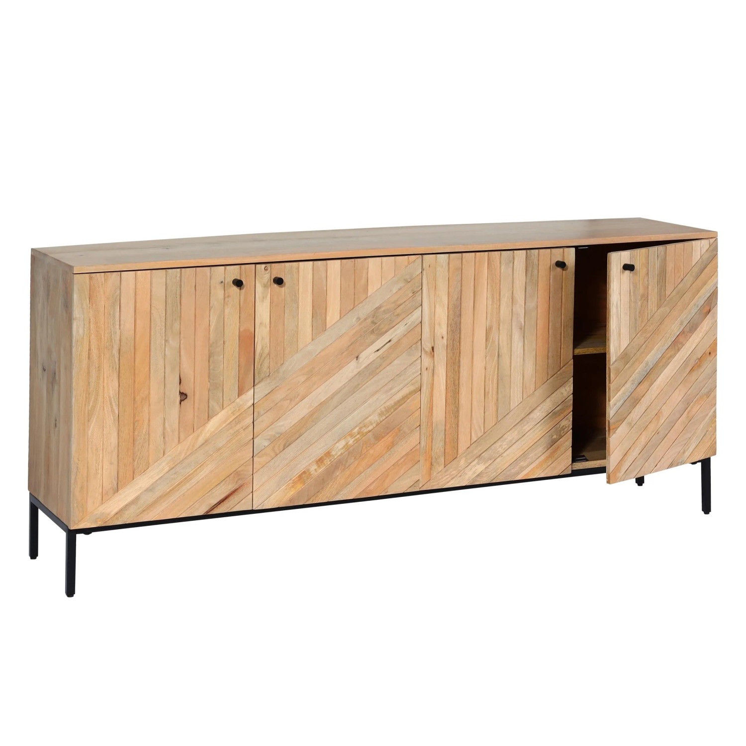 MCW Sideboard L95 Massiv-Holz Mango 79x176x42cm
