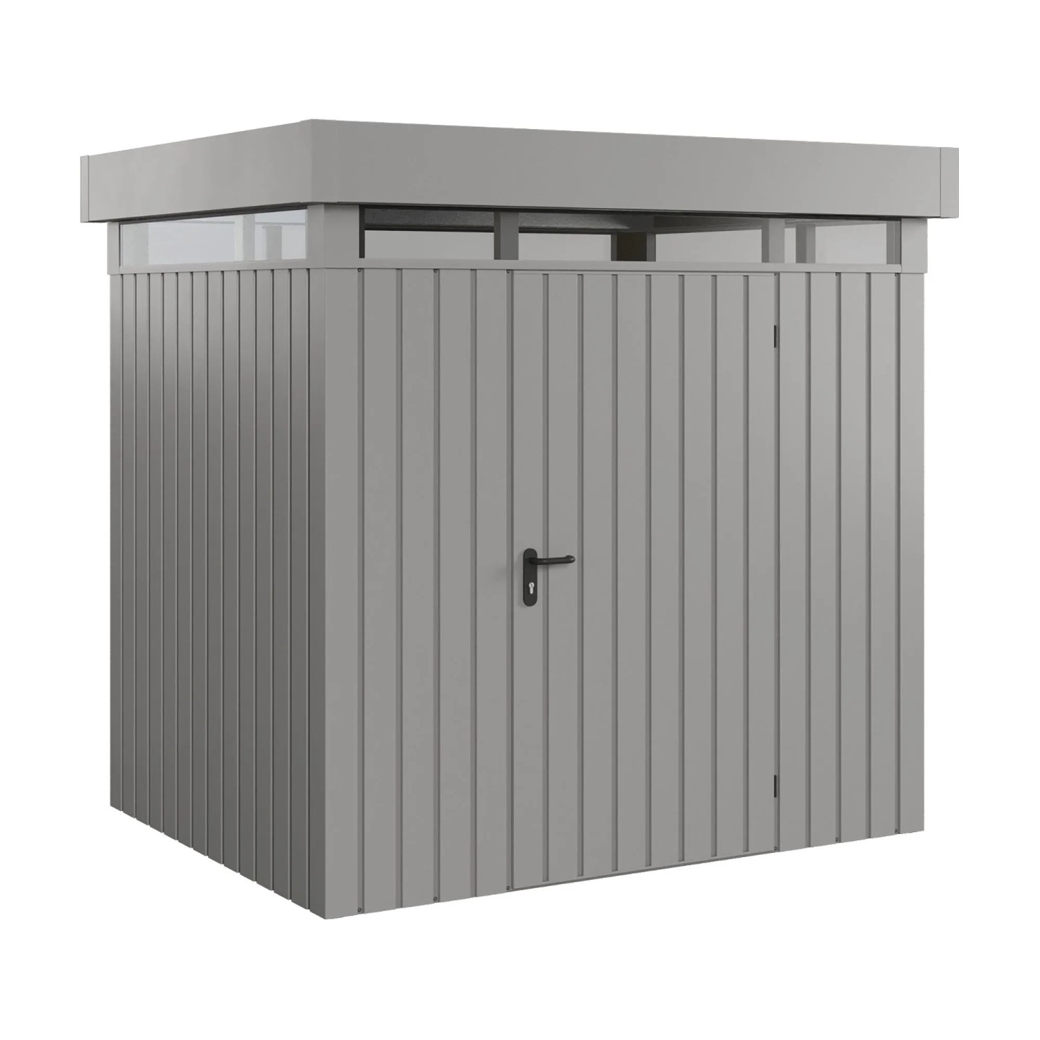 EcoStar Gerätehaus Euroline Flachdach Lichtband 229 cm x 179 cm Grau 1-flg.