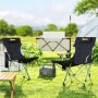 Outsunny Campingstuhl Metall Oxfordstoff Schwarz 82L x 100B x 88H cm_2