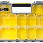 Stanley Fatmax Profi-Organizer mit 10 Fächern, transparentem Deckel und Tragegriff.