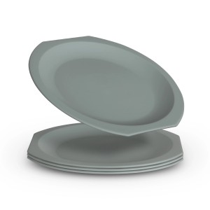 ProHome Kunststoffteller, Ø23cm, Grün, 4er-Pack. BPA-frei, stapelbar, spülmaschinengeeignet.