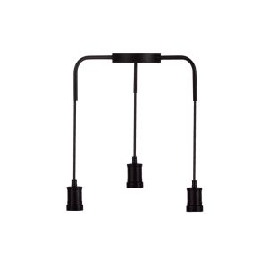 Schwarze LUXULA Hängeleuchte mit 3 E27 Fassungen im Industrie Design.