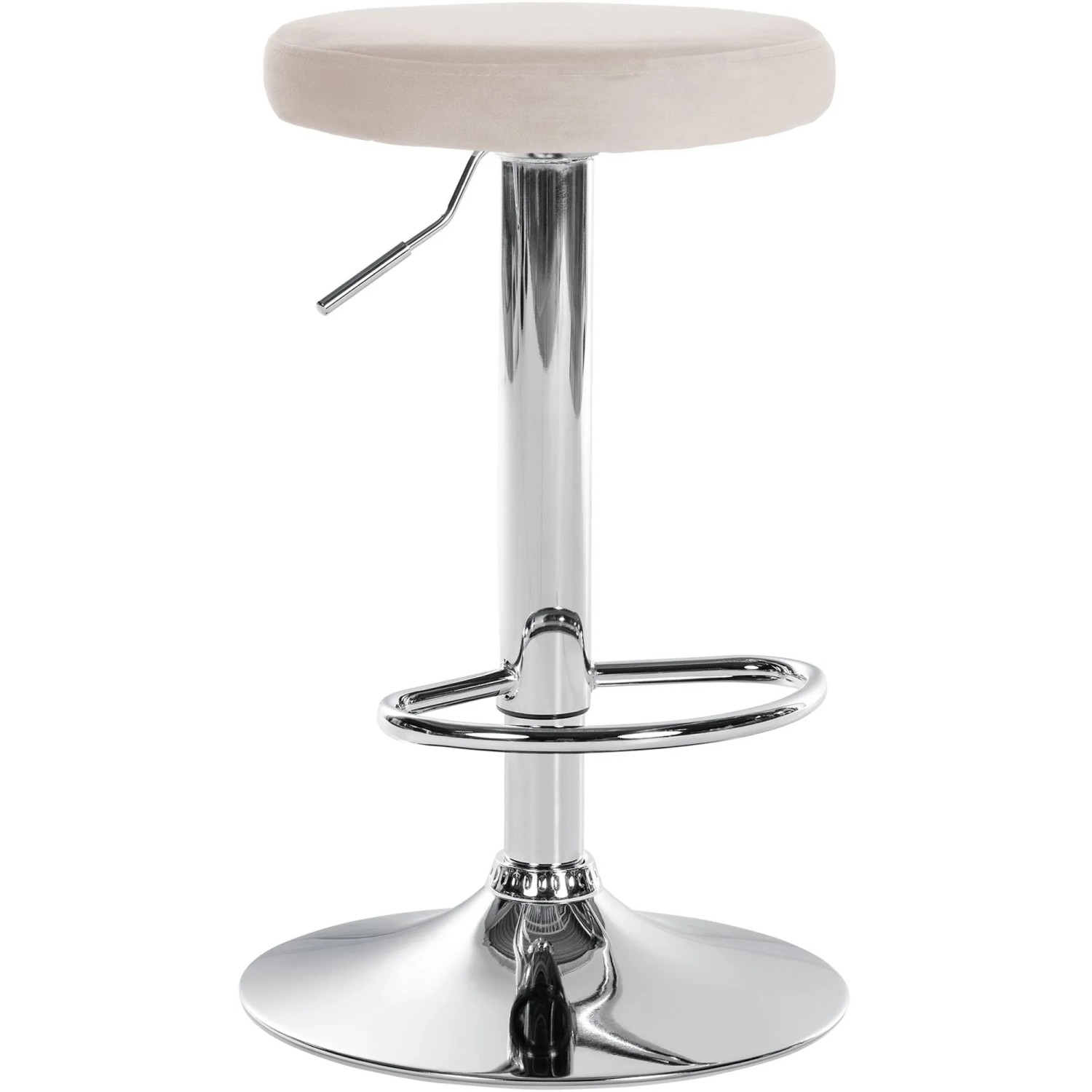 CLP Barhocker Ponte Samt-Bezug Creme/Chrom