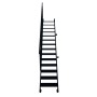 Minka Raumspartreppe Flex Schwarz, 14 Stufen, aus matt schwarzem Stahl. Moderne Innentreppe mit Geländer.