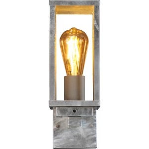 Eco-Light Außenwandleuchte Karo, verzinkt, mit Dämmerungssensor. Eckige Wandlampe für den Außenbereich.