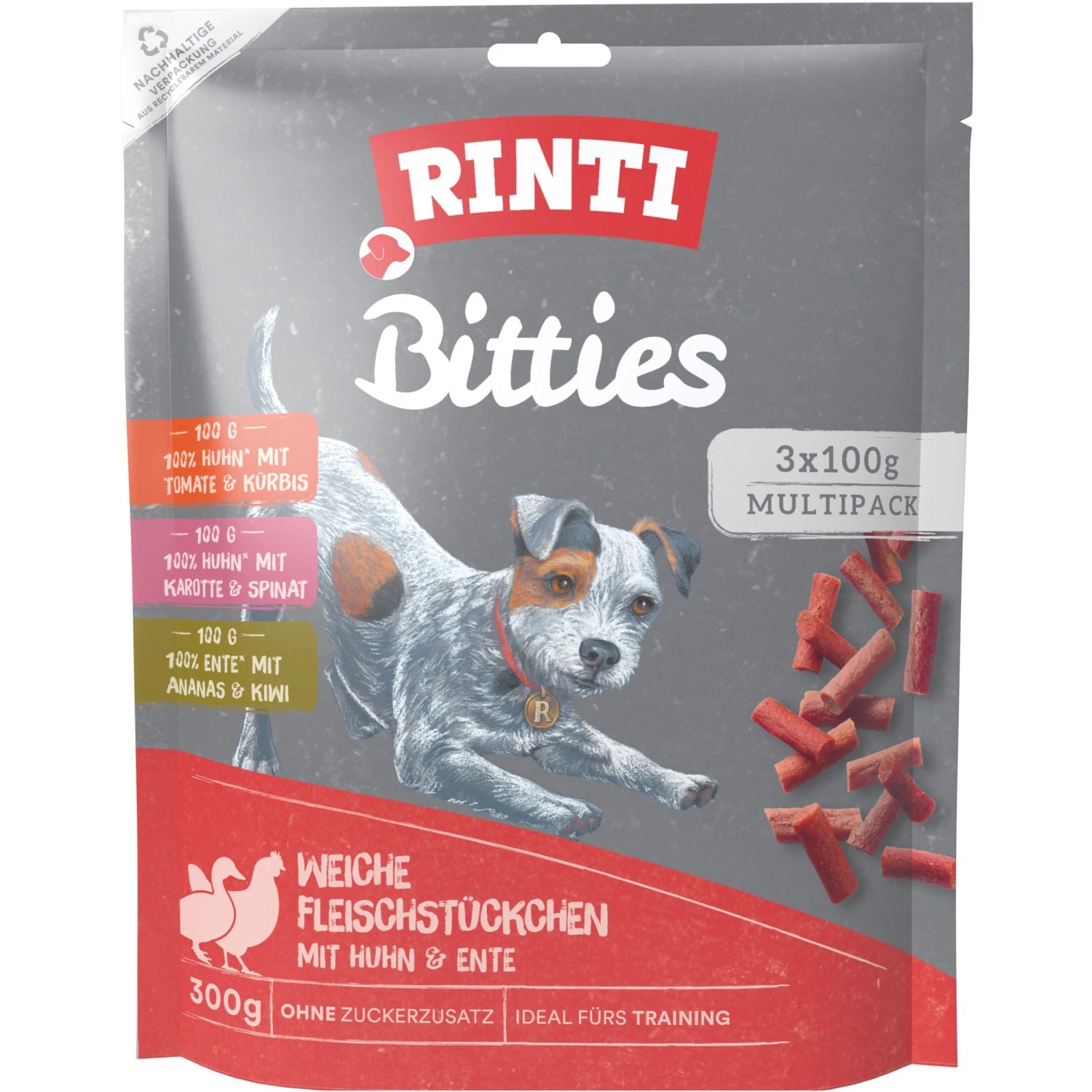 Rinti Hunde-Natursnacks Bitties Vorteilspack 3 x 100 g