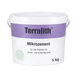 Eimer Terralith Mikrozement Fix&Fertig, 5kg, feine Körnung, Grün. Für Putz-, Mörtel- und Zementarbeiten.