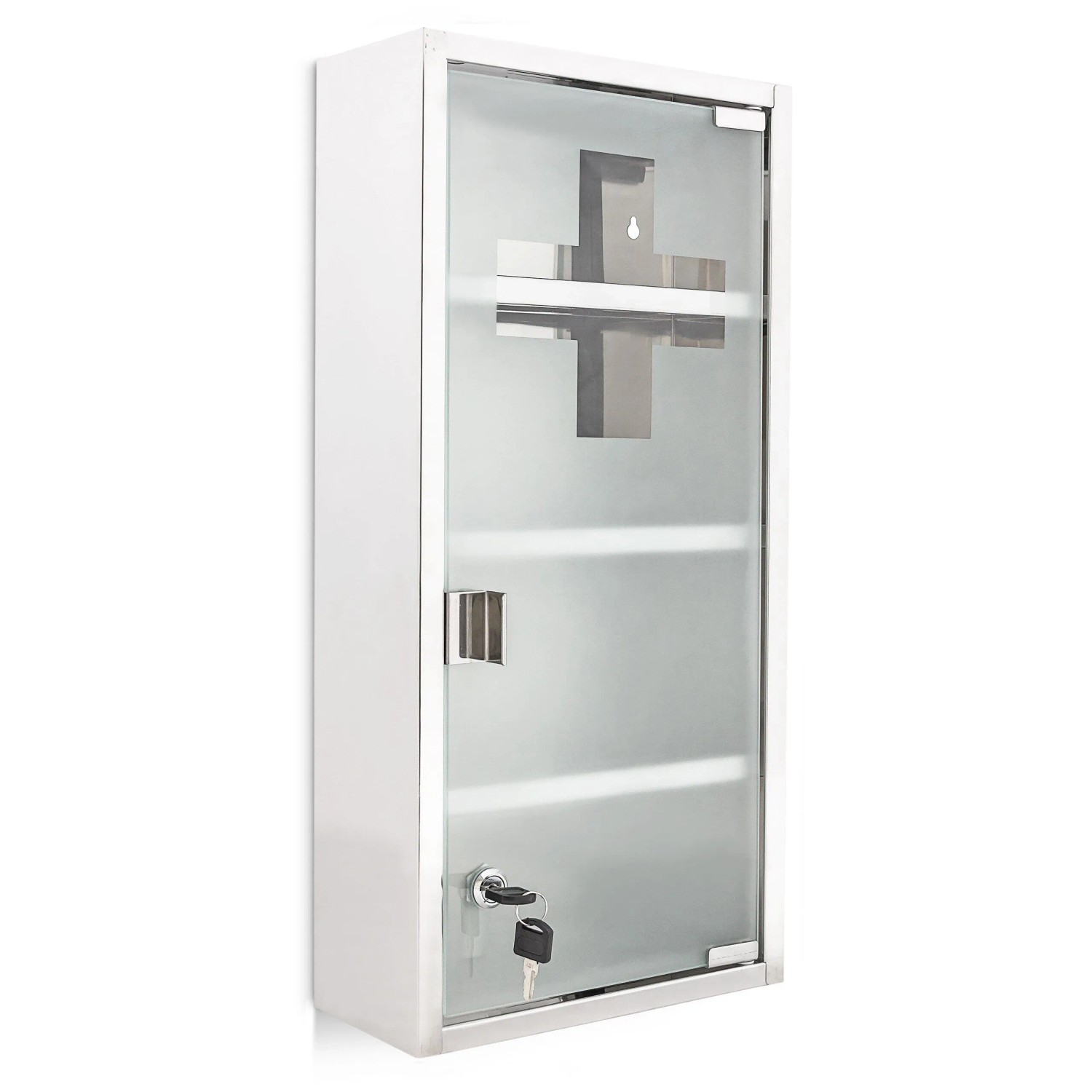 Relaxdays Medizinschrank Metall Abschließbar 57 cm x 27 cm x 12 cm