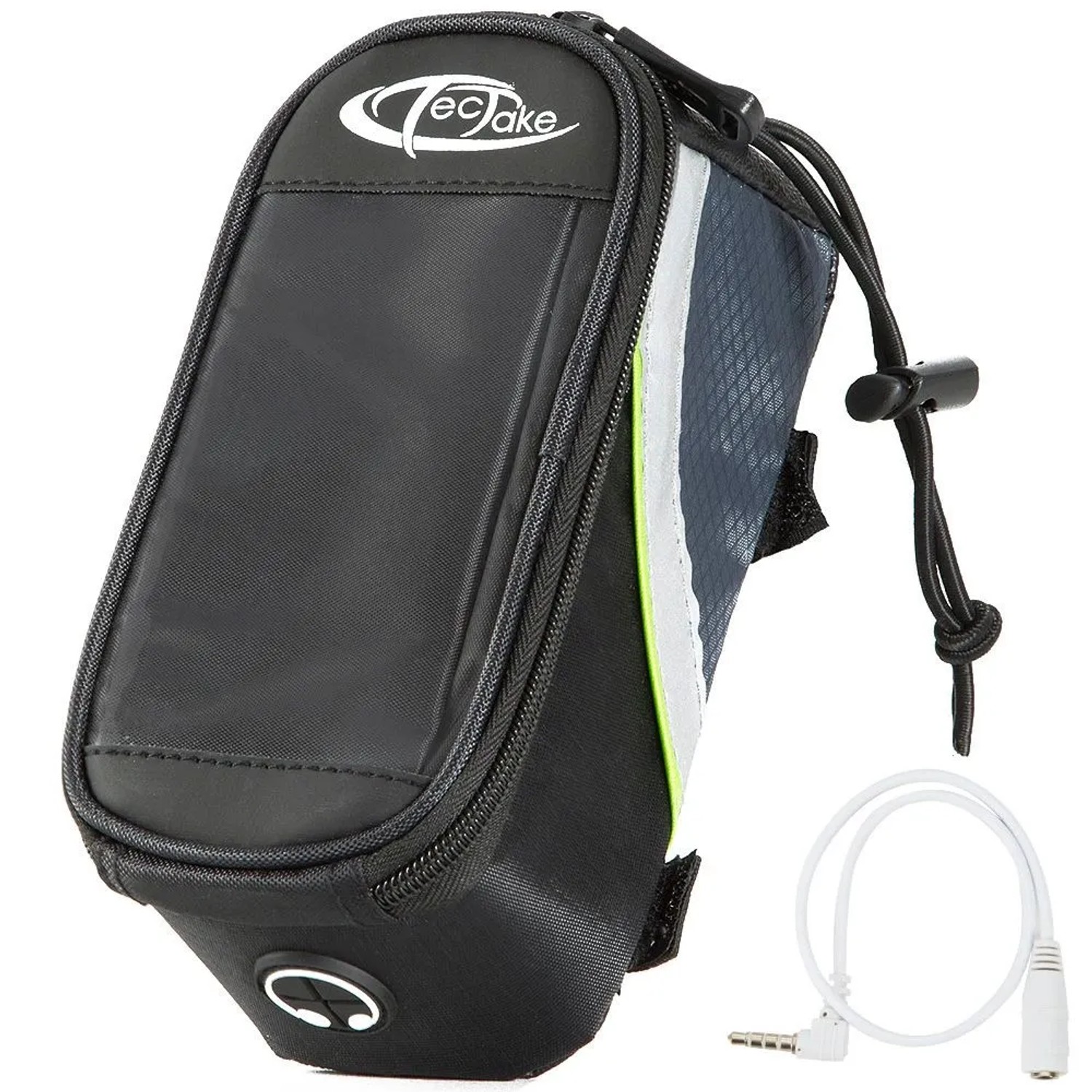 Tectake Fahrradtasche  Mit Rahmenbefestigung Wasserabweisend 18 x 8 5 x 8 5 cm 18 x 8 50 x 8 50 cm Schwarz Grau Grün