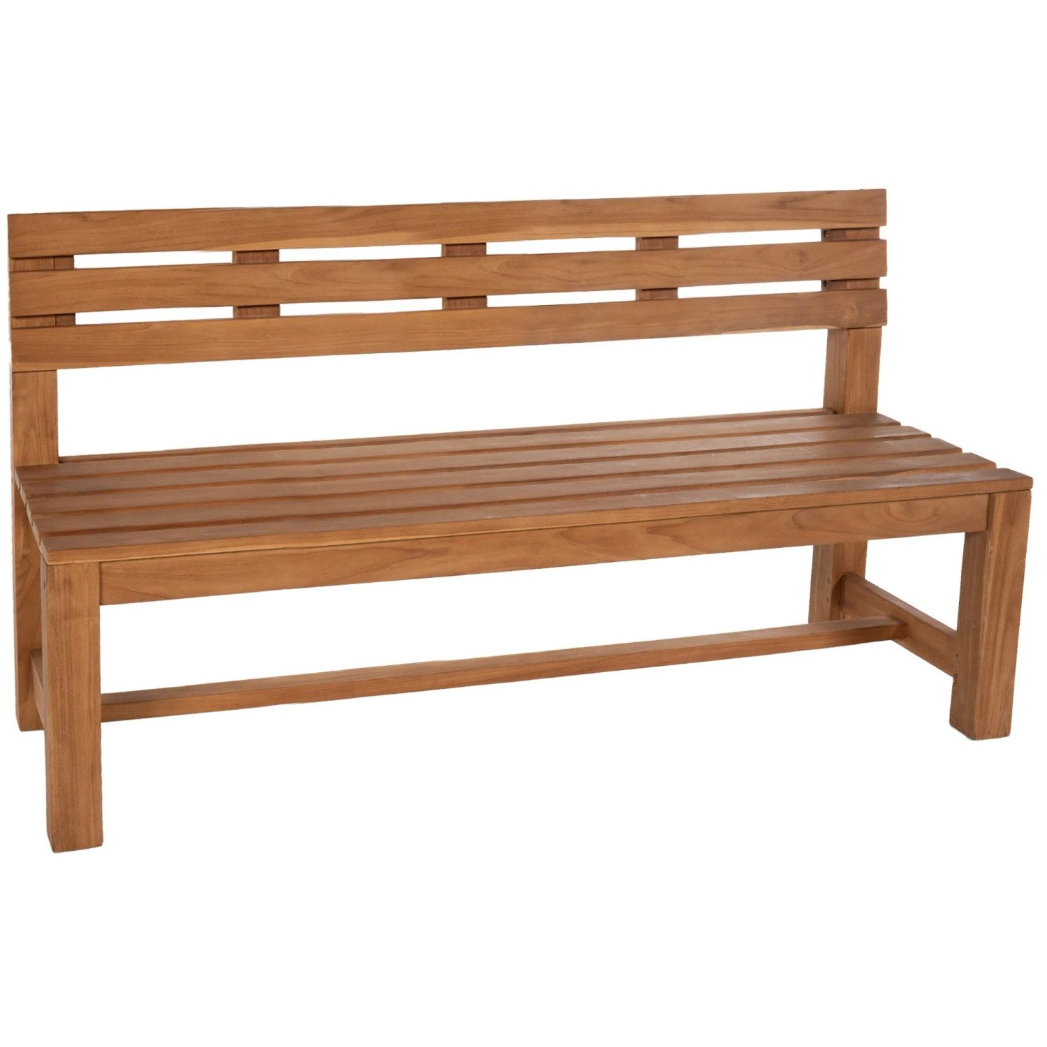 DELUKE Gartenbank Teakbank CUGAD Holz Teak 200x50x85cm Holzbank 200cm Bank Mit Lehne Wetterfest Bank Garten Terrasse