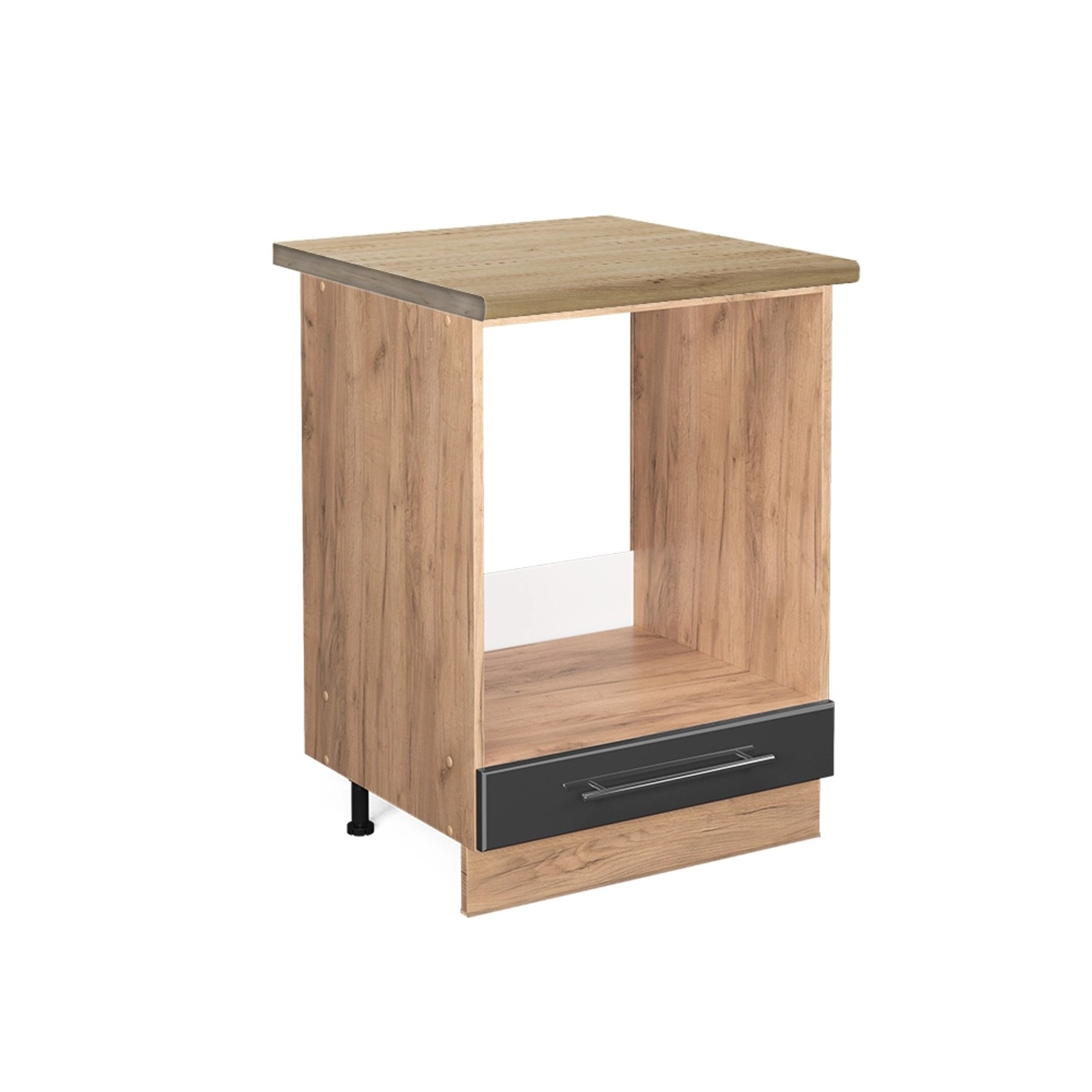 Vicco Herdumbauschrank Fame-Line Anthrazit Hochglanz/Goldkraft Eiche 60 cm günstig online kaufen
