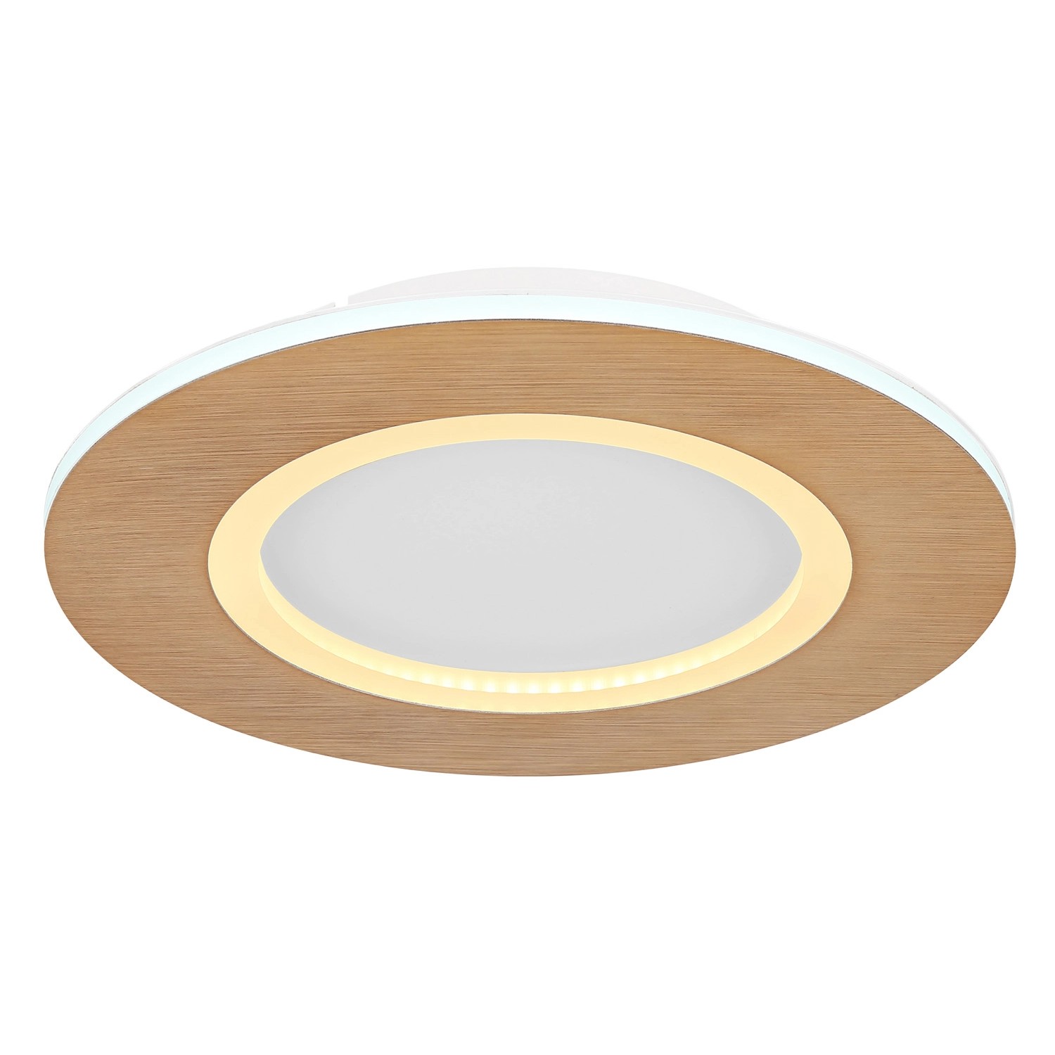 Globo LED-Deckenleuchte Clay Holzfarben/Weiß Ø 30 cm