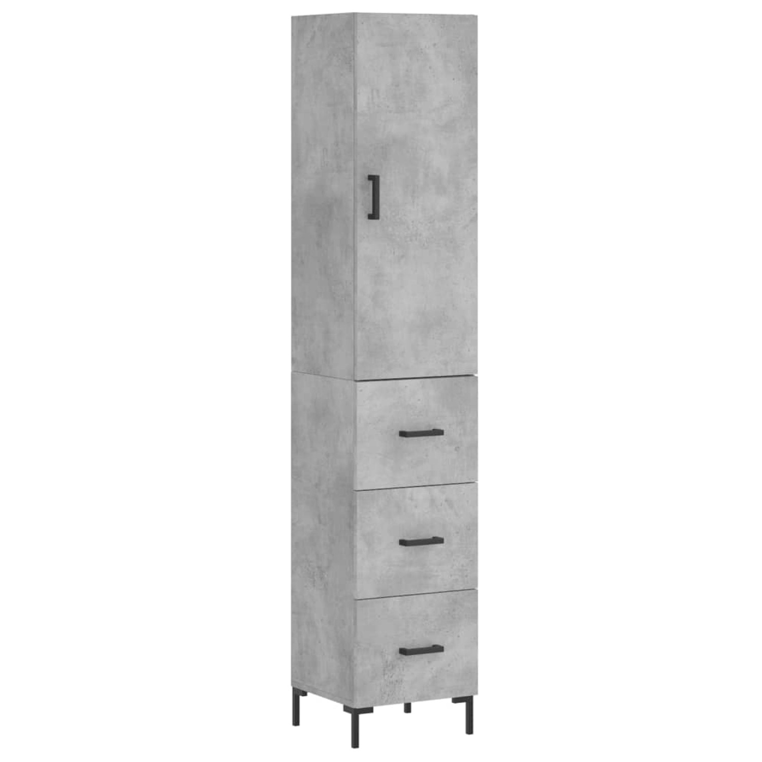 vidaXL Highboard Betongrau 34,5x34x180 cm Holzwerkstoff 3198853 günstig online kaufen