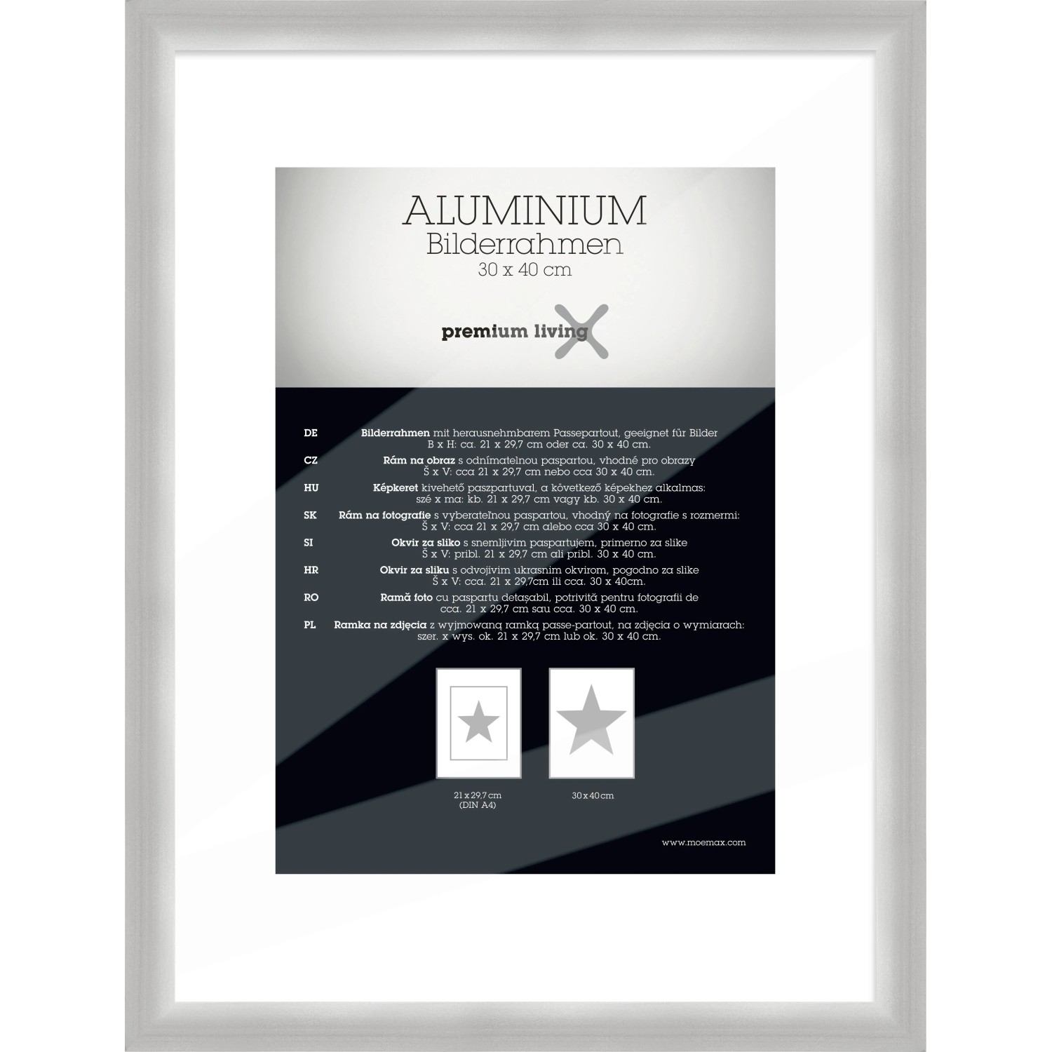 Premium Living Bilderrahmen Aluminium ca. 30x40cm