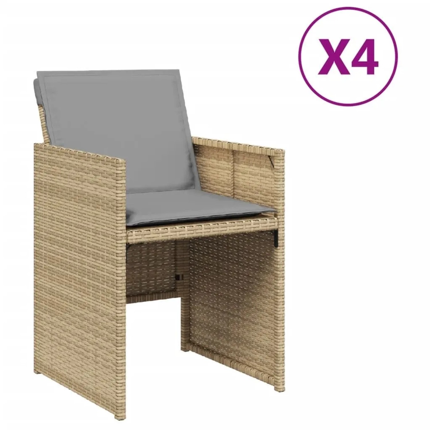 Furnicato Gartenstuhl Pe Rattan Beigemischung 50 5 X 54 X 79 Cm