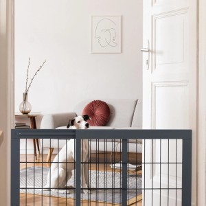 Relaxdays Absperrgitter Kiefernholz Stahl Grau Schwarz Ausziehbar Freistehend 56 cm x 70-108 cm x 32 cm 3,7 kg