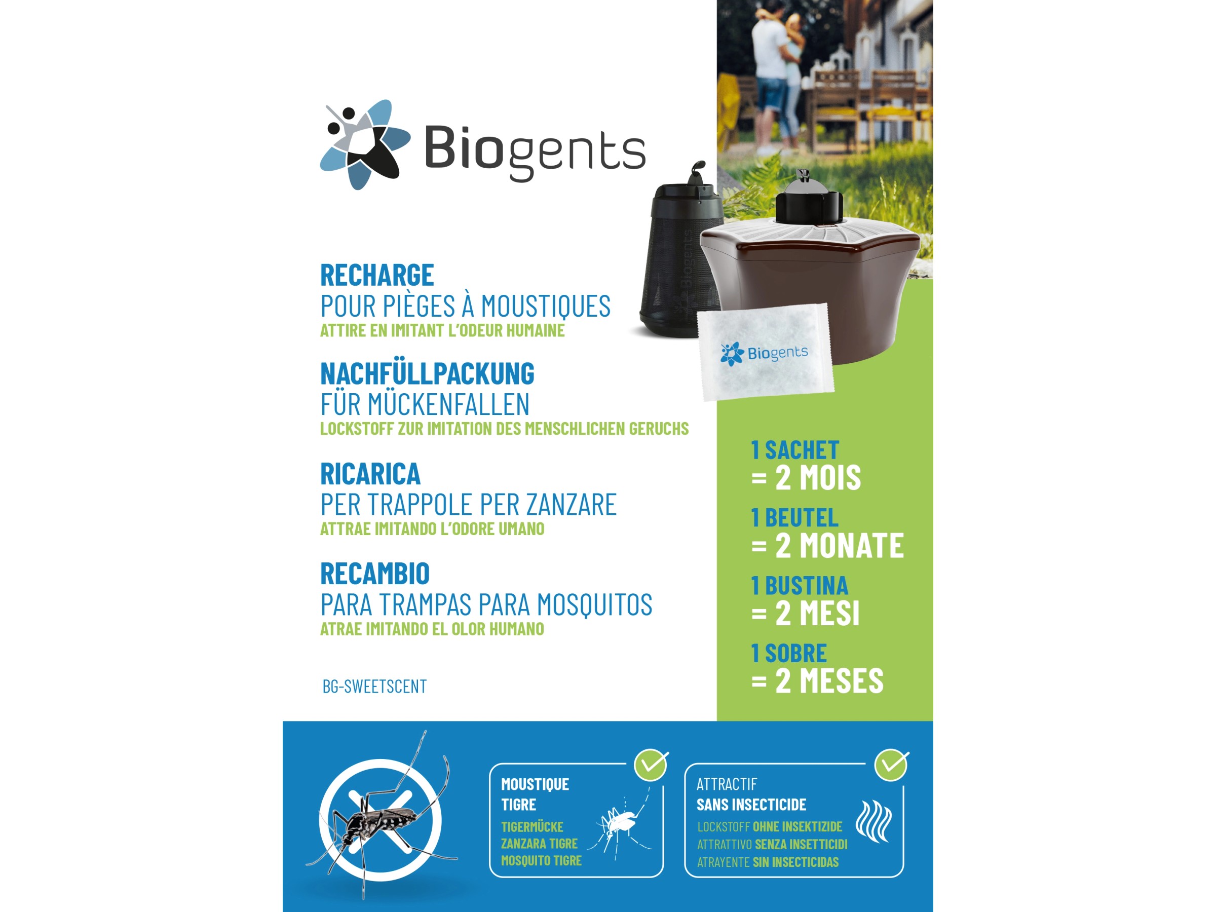 Biogents BG-Sweetscent Lockstoff (2 Monate) Nachfüllpackung für elekt