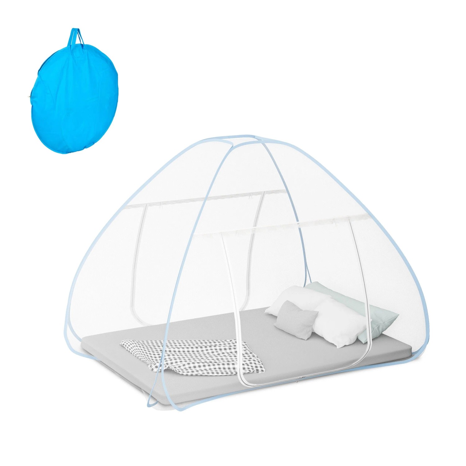 Relaxdays Moskitonetz Polyester Weiß Faltbar Pop Up 150 x 200 x 150 cm