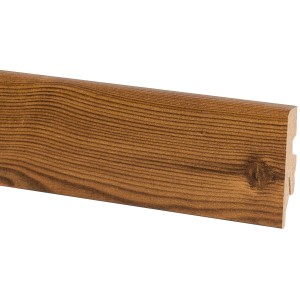Sockelleiste Pinie Mokka, 60mm hoch, zur einfachen Wandmontage & Kabelverlegung.
