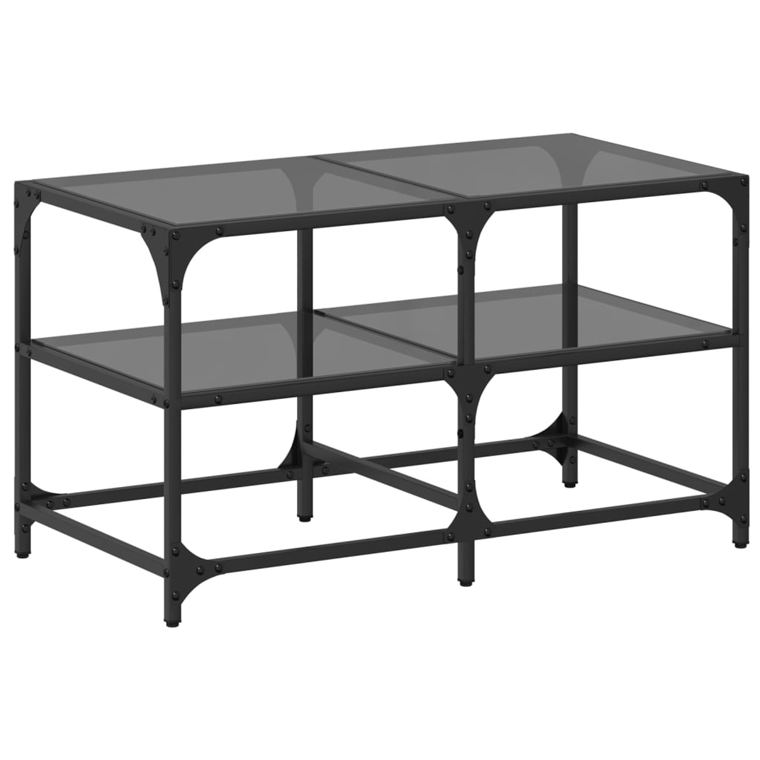 vidaXL Couchtisch mit Glasplatte Schwarz 78,5x40x45 cm Stahl günstig online kaufen