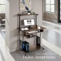 Tectake Schreibtisch Fife im Industrial Style mit Holz- und Stahl-Elementen, dunkle Holzoptik.