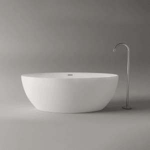 Freistehende, matte, weiße Acryl Badewanne TERRA 2.0, 180x80 cm.