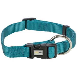 Jollypaw Halsband, 40-65 cm, Petrol, verstellbares Gurtband für Hunde.