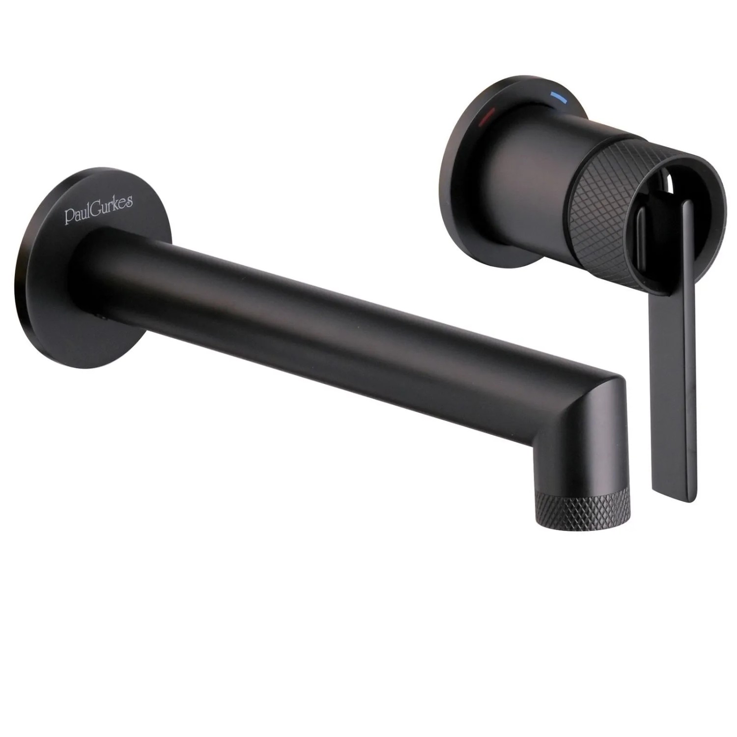 PaulGurkes 2-Loch Waschtischarmatur Matt-Schwarz Unterputz Wasserhahn Serie NOX