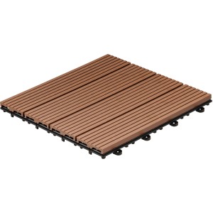 Home Deluxe WPC Klickfliese Bavaro hellbraun, 30x30cm, Holzfliese für Terrasse & Balkon.