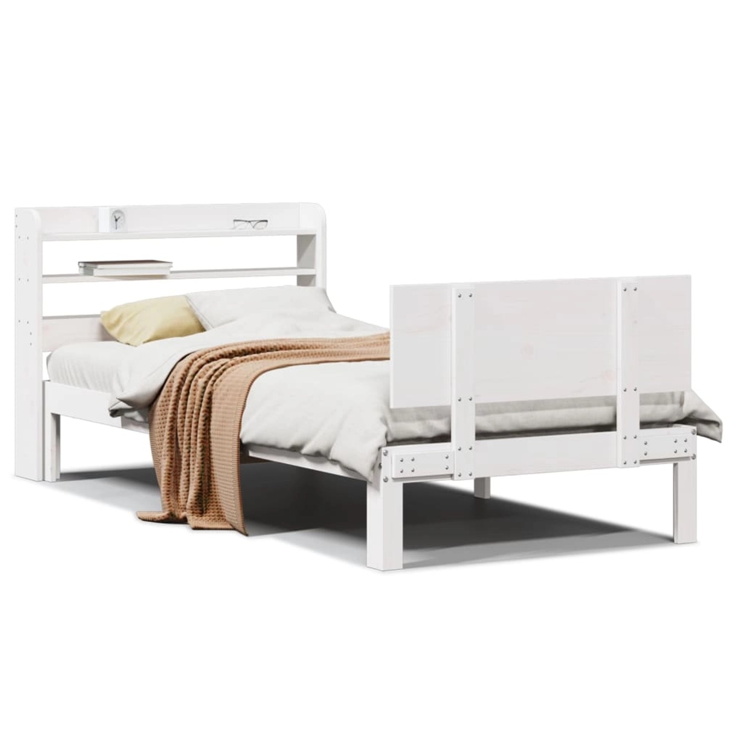 vidaXL Bettgestell mit Kopfteil ohne Matratze Weiß 100x200 cm 3306824 günstig online kaufen