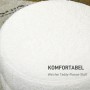 Cremeweißer, runder HOMCOM Sitzhocker / Fußstütze mit weichem Teddy-Fleece-Stoff.
